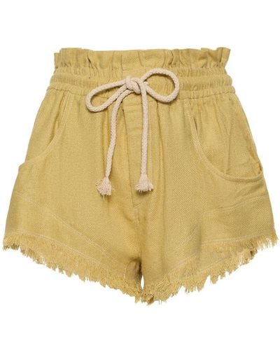 Isabel Marant Shorts de seda con flecos - Neutro
