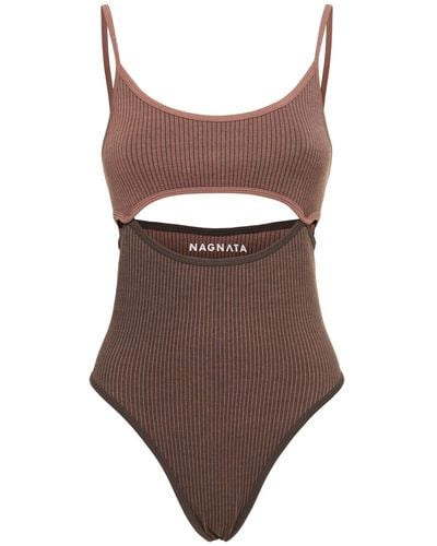 Nagnata Splice Bodysuit - Brown