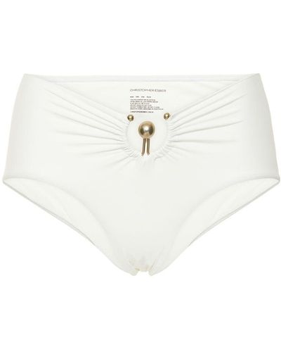 Christopher Esber Bas De Bikini Taille Haute Avec Détail - Blanc