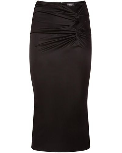 Versace Dua Lipa Jersey Skirt W/ Cutout Twist - Black