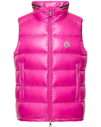 Moncler Ouse シャイニーダウンベスト - ピンク