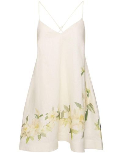 Zimmermann Harmony Swing Linen Mini Dress - White