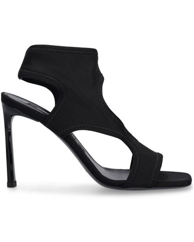 Sergio Rossi 95Mm Nylon Stretch Sandals - Black