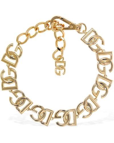 Dolce & Gabbana Choker With Dg Logos - Mettallic