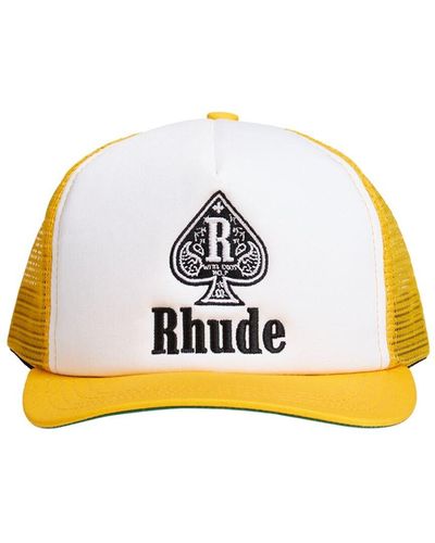 Rhude Spade Logo Trucker Cap - Yellow