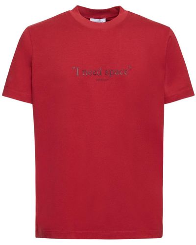 Off-White c/o Virgil Abloh Camiseta de algodón estampada - Rojo