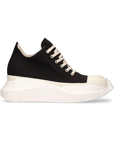 Rick Owens Abstract Canvas Low Sneakers - Black