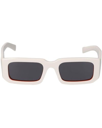 Prada Eckige Sonnenbrille Aus Acetat "catwalk" - Weiß