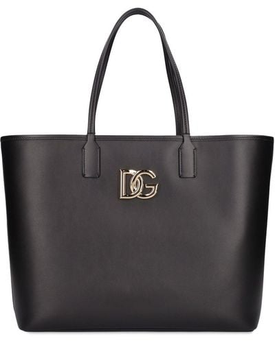 Dolce & Gabbana Fefé レザーショッピングバッグ - ブラック
