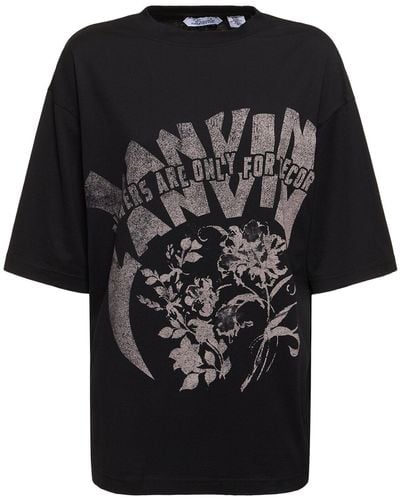 Lanvin Logo Printed Jersey T-shirt - Black