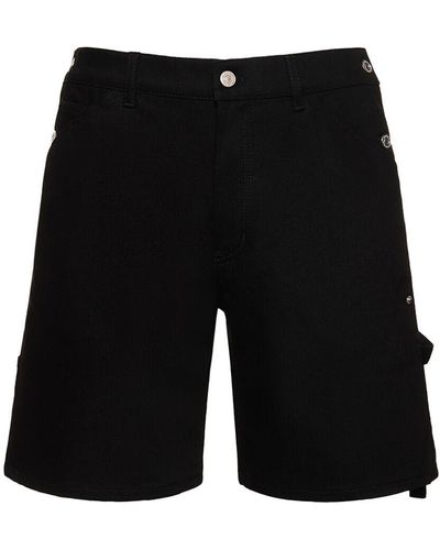 Courreges Sailor Cotton Denim Shorts - Black