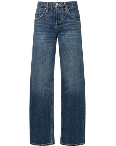 RE/DONE High Waisted Denim Wide Jeans - Blue