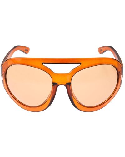 Tom Ford Serena Oversize Round Sunglasses - Orange