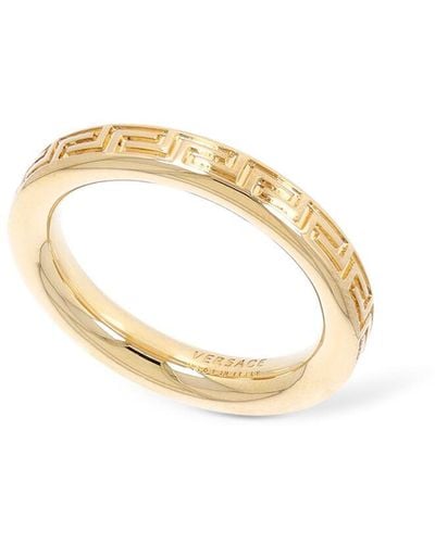 Versace Dünner Ring Mit Greca-motiv - Mettallic