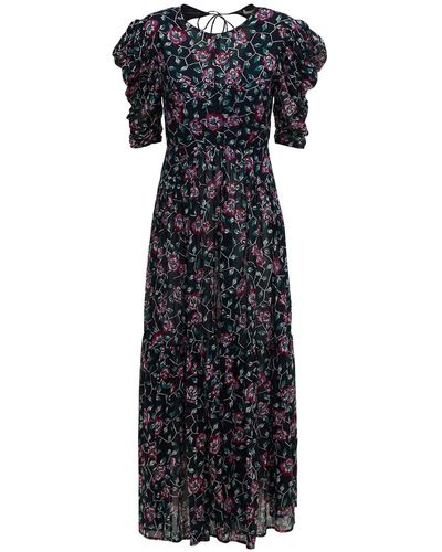 Isabel Marant Langes Kleid Aus Baumwollvoile "sichelle" - Schwarz