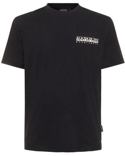 Napapijri S-tahi コットンtシャツ - ブラック