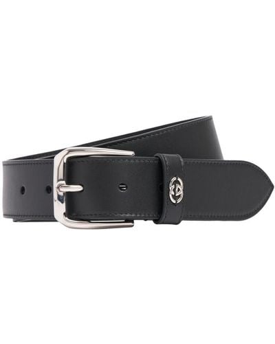 Gucci 3.5cm Squared Buckle Leather Belt - White