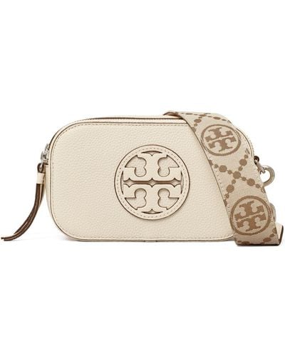 Tory Burch Mini Perry Bombe Leather Camera Bag - Natural