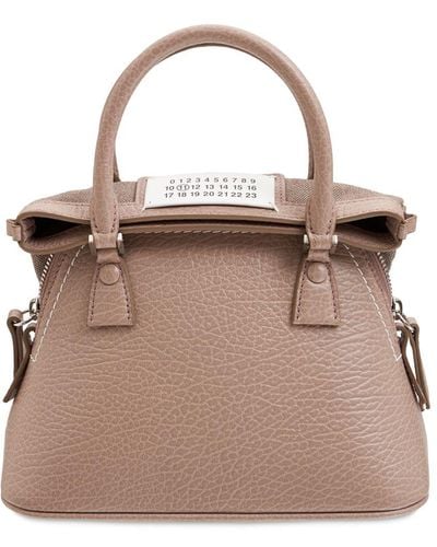 Maison Margiela 5ac Micro Grained Leather Top Handle Bag - Brown