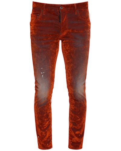 DSquared² Jeans skater de denim velvet wash 16cm - Rojo