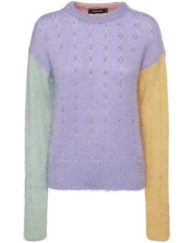 DSquared² Mohair Knit Sweater - Purple