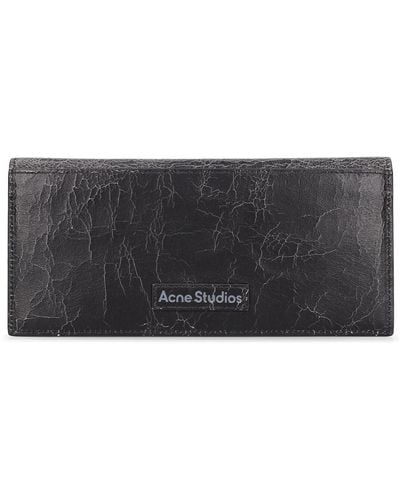 Acne Studios Aveny Leather Evening Wallet - Gray