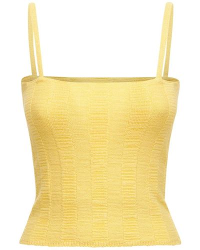 GIMAGUAS Aletta Wool Blend Sleeveless Knit Top - Yellow