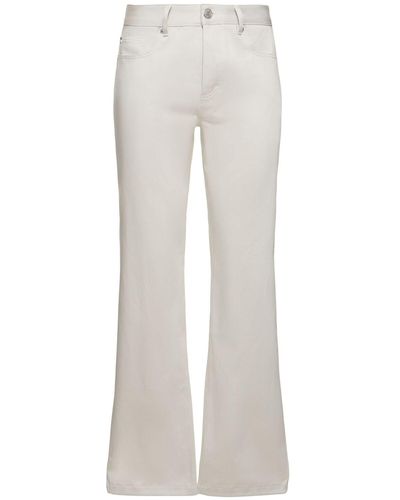 Ami Paris Compact Cotton Straight Trousers - White