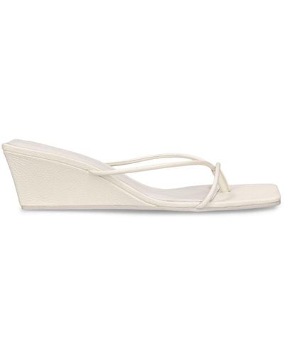 St. Agni 65mm Minimal Low Leather Wedges - Natural