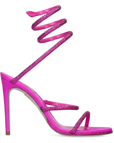 Rene Caovilla Cleo Crystal-embellished Leather Heeled Sandals - Pink