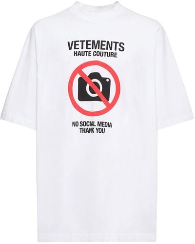 Vetements No Social Media コットンtシャツ - ホワイト