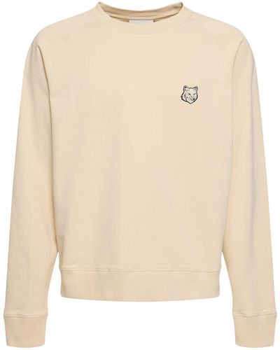Maison Kitsuné Bold Fox Head Patch Oversize Sweatshirt - Natural
