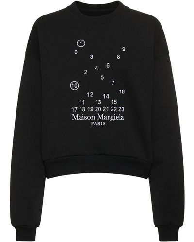 Maison Margiela Sweat-shirt en jersey de coton à logo bubble - Noir