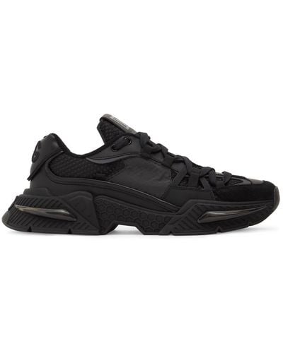Dolce & Gabbana Airmaster Leather & Tech Sneakers - Black
