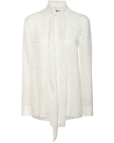 Versace Barocco シルクブレンドシャツ - ホワイト
