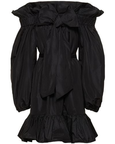 Patou Faille Volume Mini Dress W/bow - Black