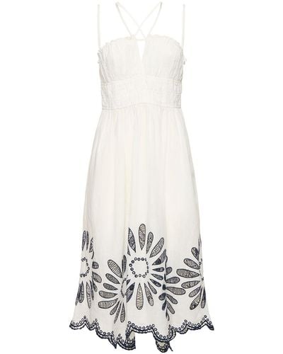 Ulla Johnson Beatrice Linen & Cotton Midi Dress - White
