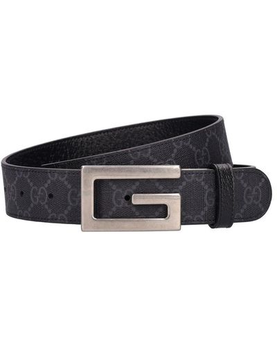 Gucci 3,5cm Wendbarer Gürtel Mit Cube G-logo - Weiß