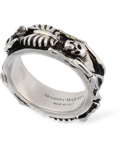 Alexander McQueen Dancing Metal Skeleton Ring - Metallic