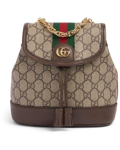 Gucci Mini Ophidia キャンバスバックパック - ブラウン