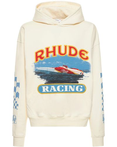 Rhude Bedruckter Hoodie "cigarette Racing" - Grau