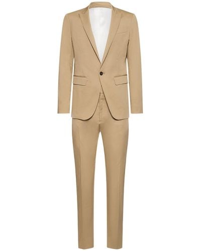DSquared² Berlin Fit Single Breasted Cotton Suit - Natural
