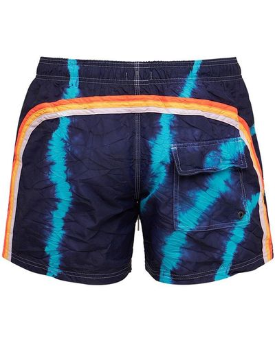 Sundek Badeshorts Aus Nylon Mit Druck - Blau