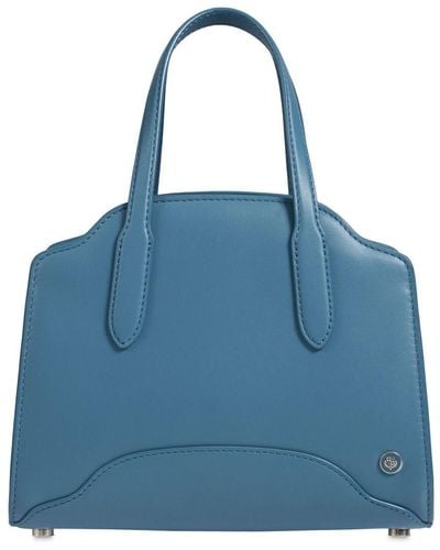 Loro Piana Sesia Micro Satin Leather Tote Bag - Blue