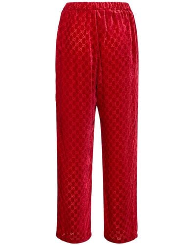 Gucci gg Devoré Velvet Pants - Red