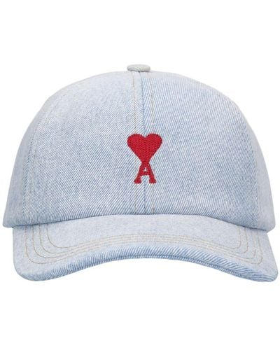 Ami Paris Red Adc Embroidery Cap - White