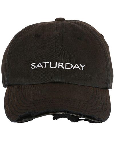Vetements Saturday Embroidered Weekday Baseball Cap - Black