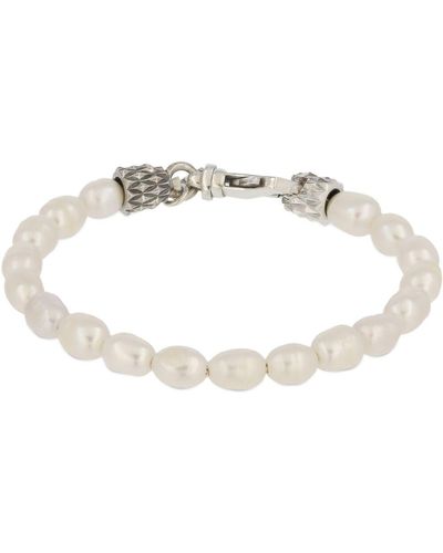 Emanuele Bicocchi Petit bracelet en perles baroque - Blanc