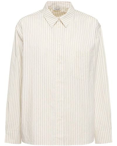 Anine Bing Braxton Monogram Cotton Shirt - White