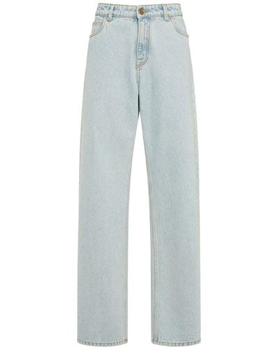 Etro Washed Denim High Rise Wide Jeans - Blue